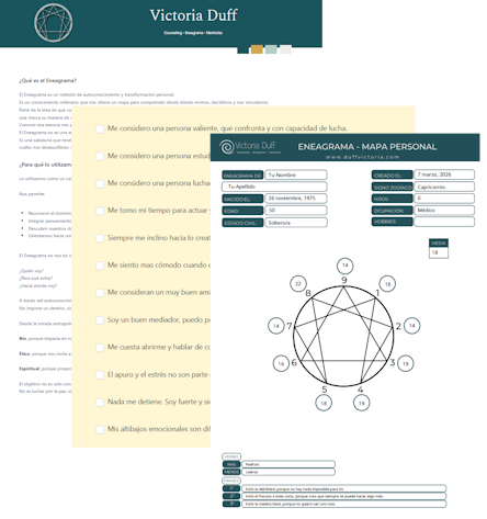 Una imagen de ejemplo de los pasos para generar el eneagrama